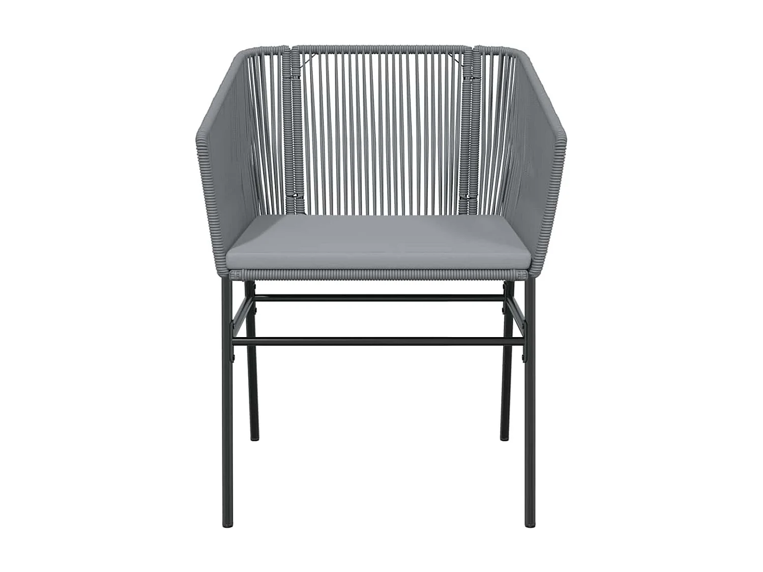 Juego comedor jardín 5 piezas cojines ratán sintético vidrio gris