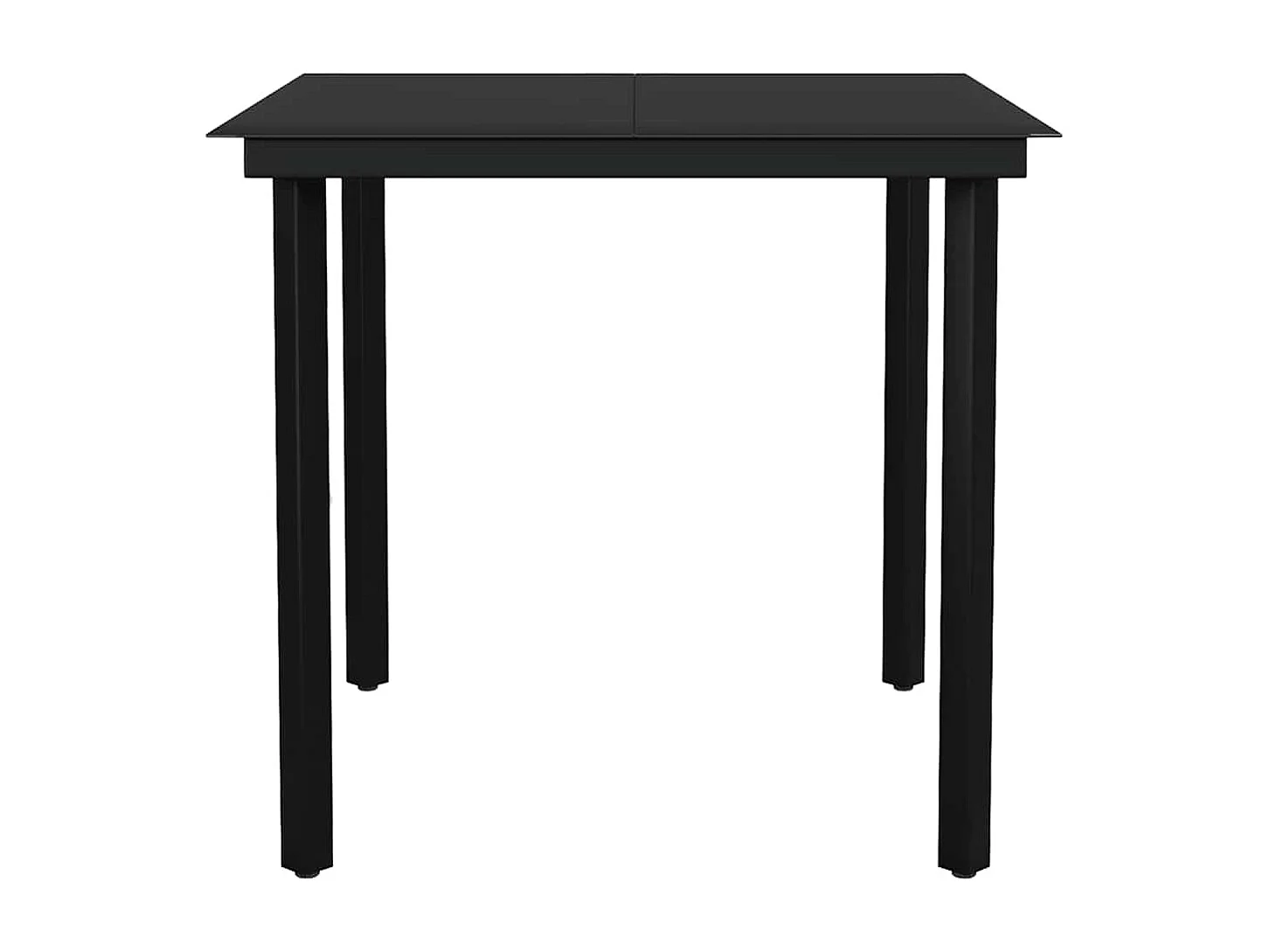 Juego de comedor jardín 5 piezas cojines ratán sintético negro