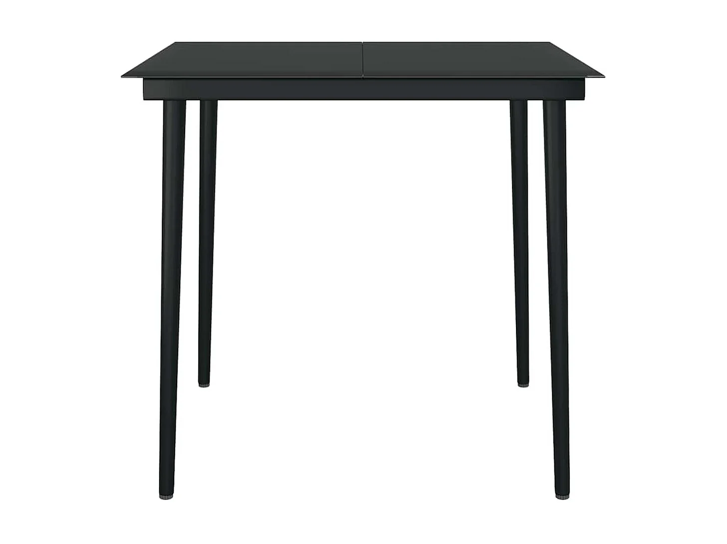 Ensemble à manger de jardin et coussins 3 pièces noir rotin verre