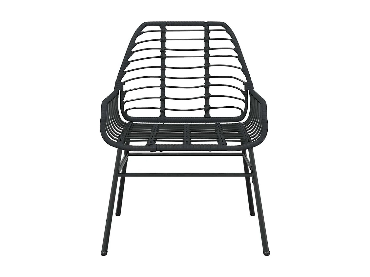 Juego de comedor jardín 5 piezas ratán sintético vidrio negro