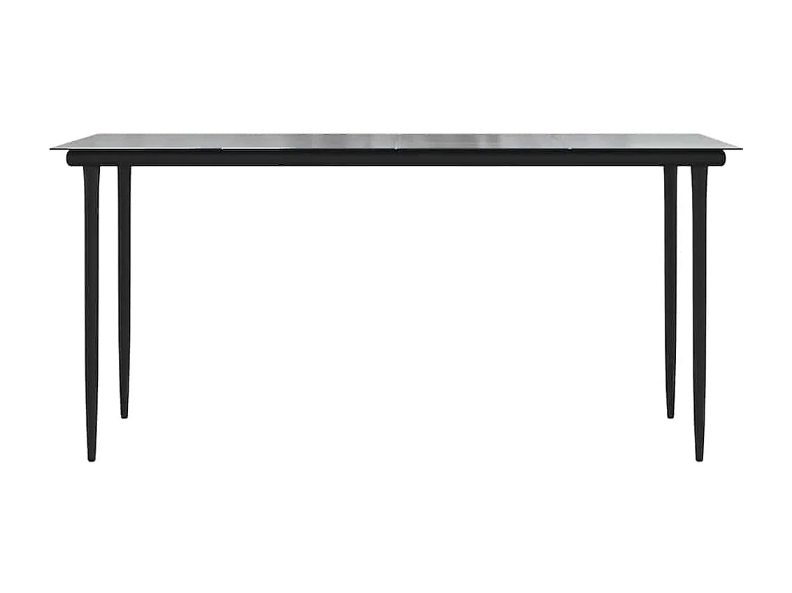 Juego de comedor jardín 5 piezas ratán sintético vidrio negro