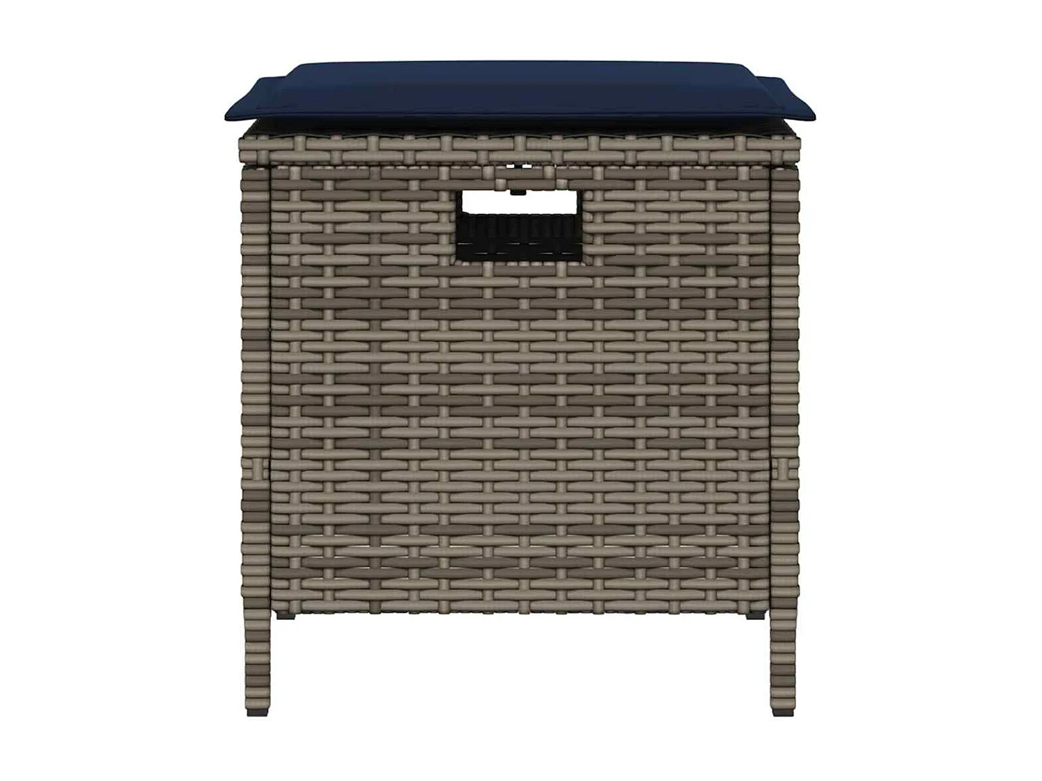 Ensemble à manger de jardin 5 pièces coussins gris résine tressée