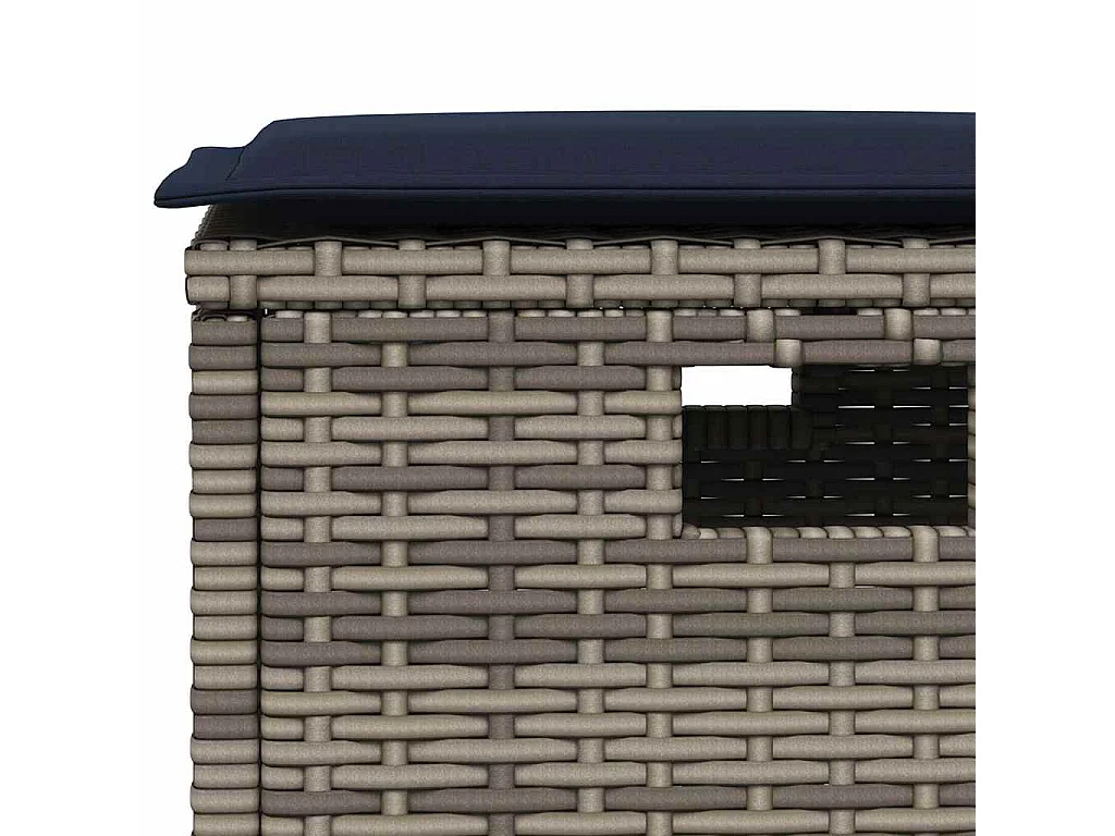 Ensemble à manger de jardin 5 pièces coussins gris résine tressée