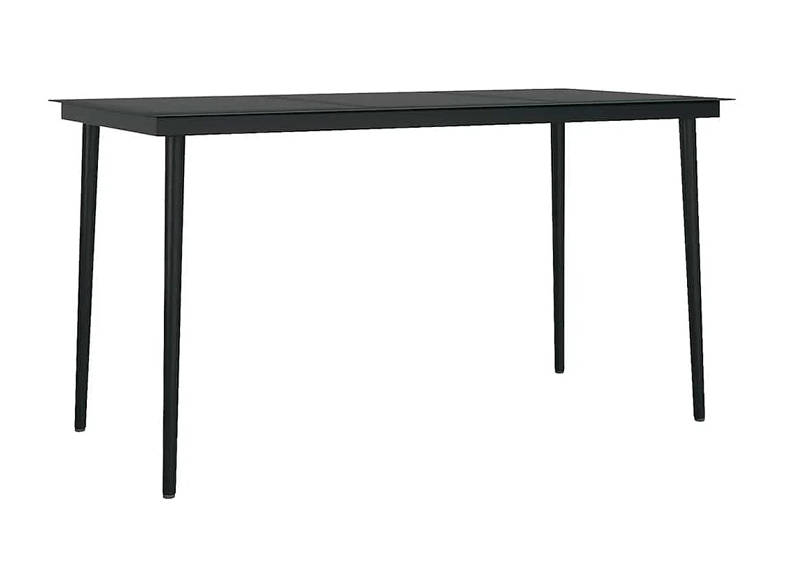 Ensemble à manger de jardin et coussins 5 pièces noir rotin verre