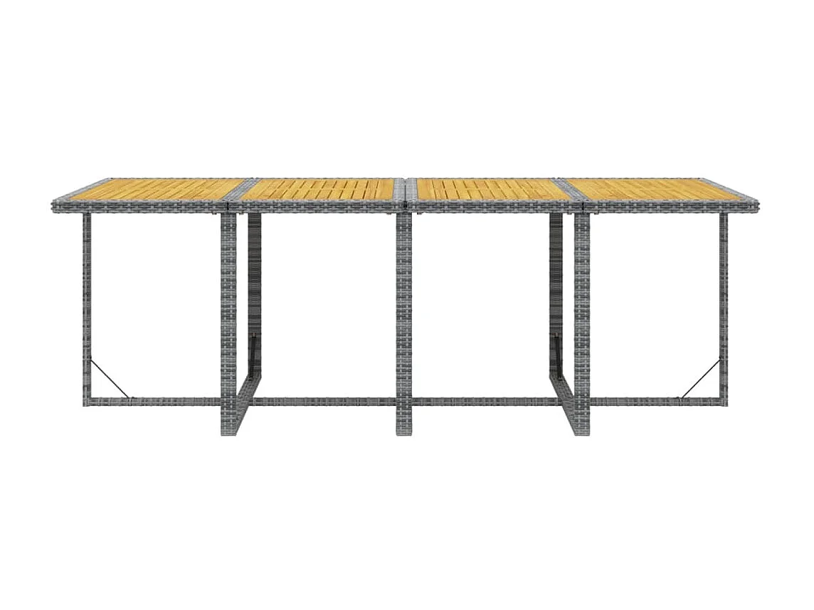 Set comedor jardín 9 piezas y cojines ratán sintético gris