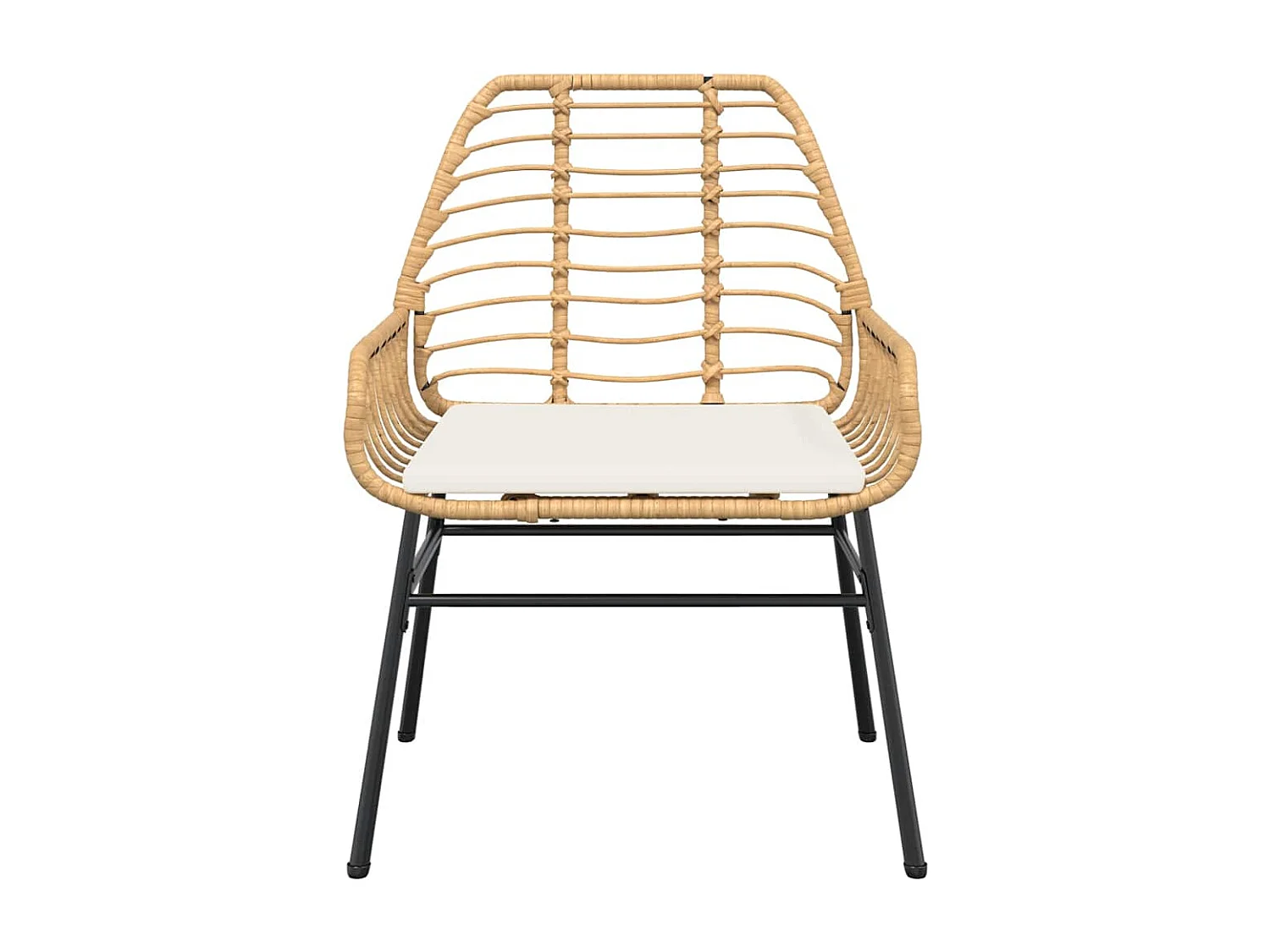 Ensemble à manger jardin coussins 5 pièces marron poly rotin verre