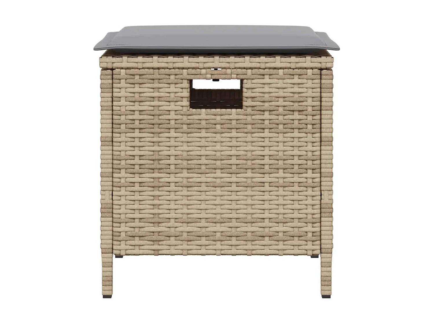 Set comedor de jardín 5 piezas con cojines ratán sintético beige