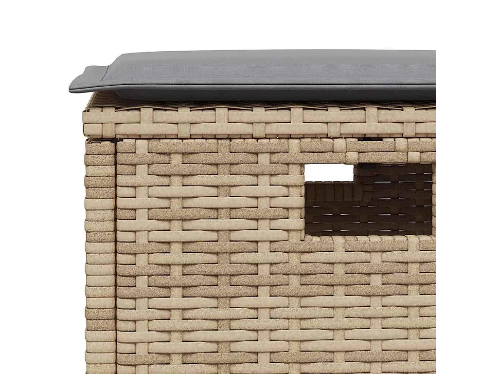 Set comedor de jardín 5 piezas con cojines ratán sintético beige