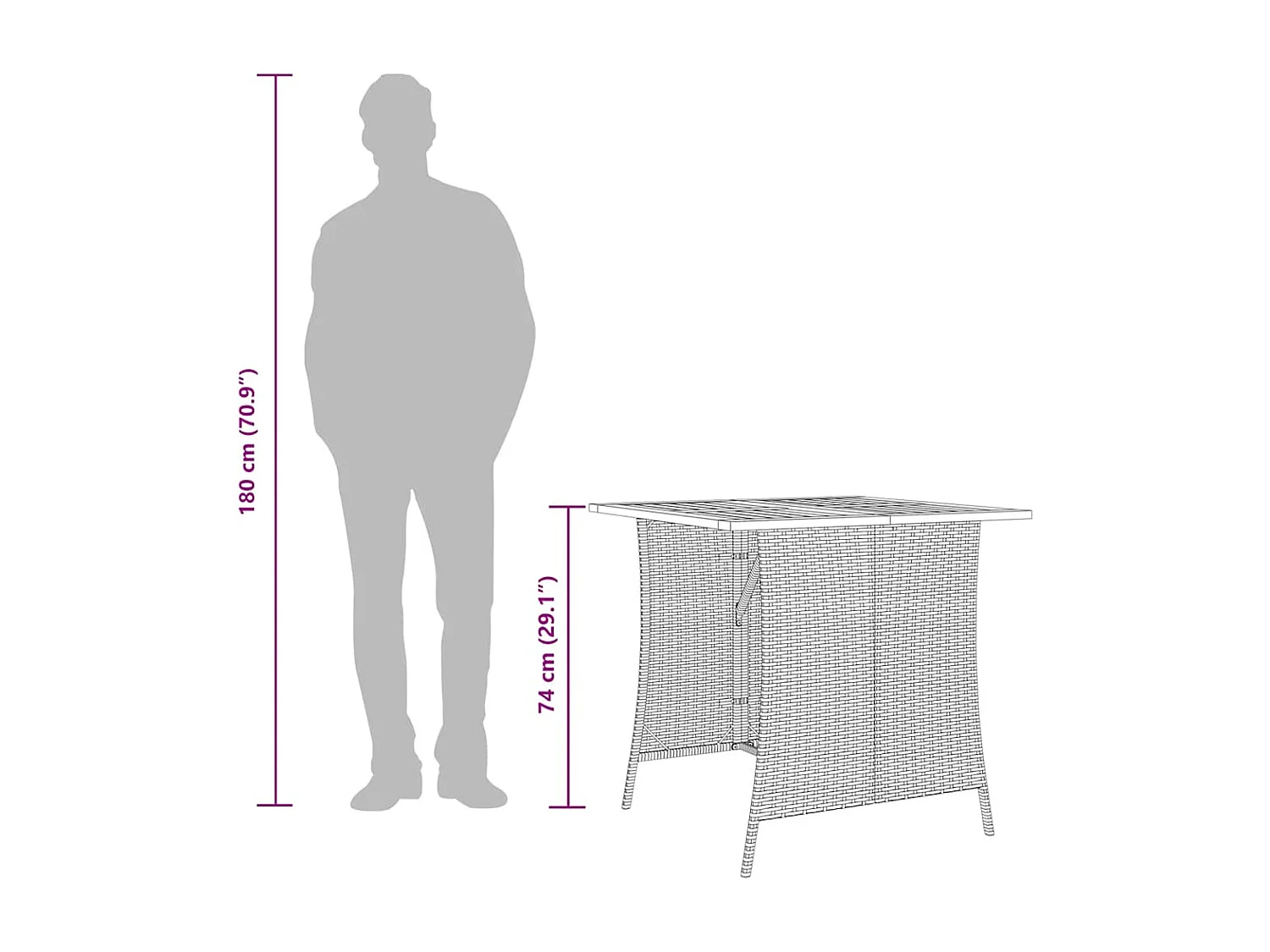 Set comedor de jardín 5 piezas con cojines ratán sintético beige