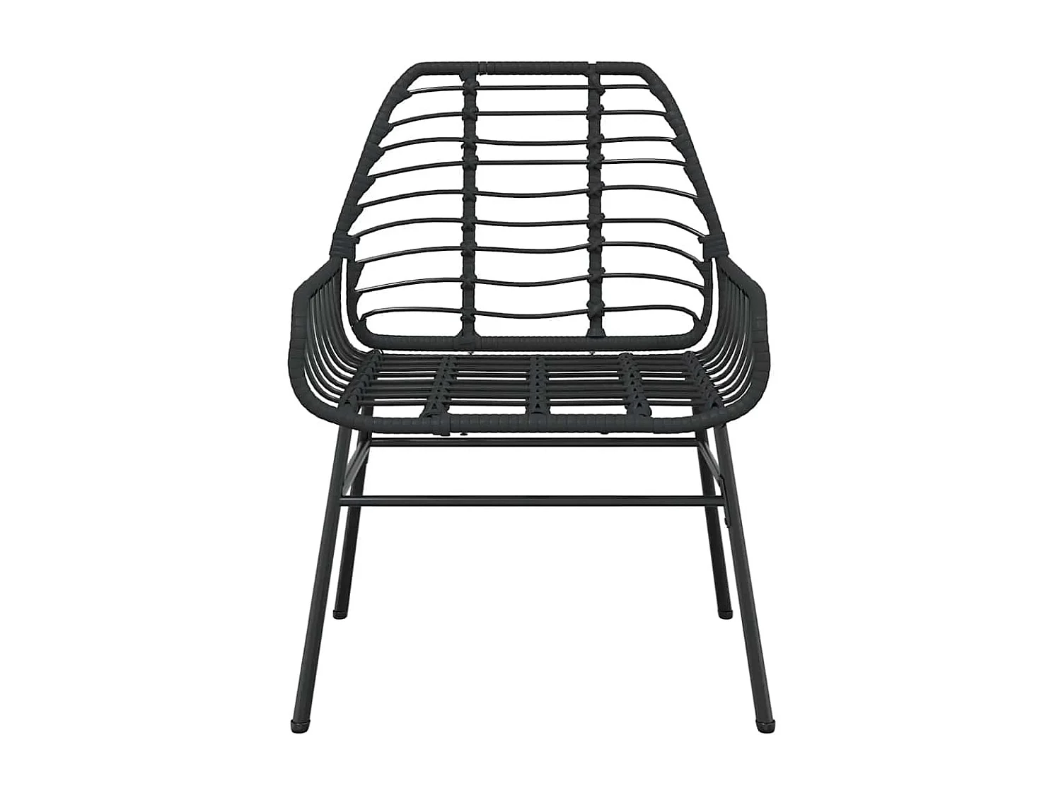 Juego de comedor jardín 5 piezas ratán sintético vidrio negro