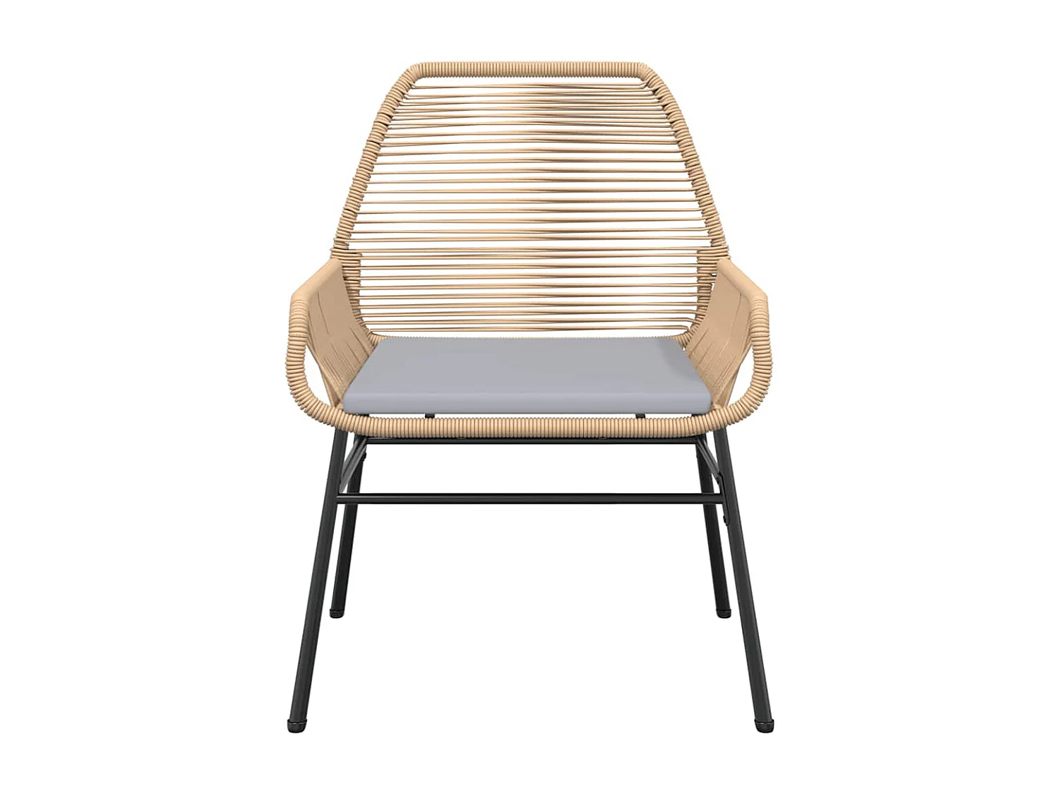 Ensemble à manger jardin coussins 5 pièces marron poly rotin verre