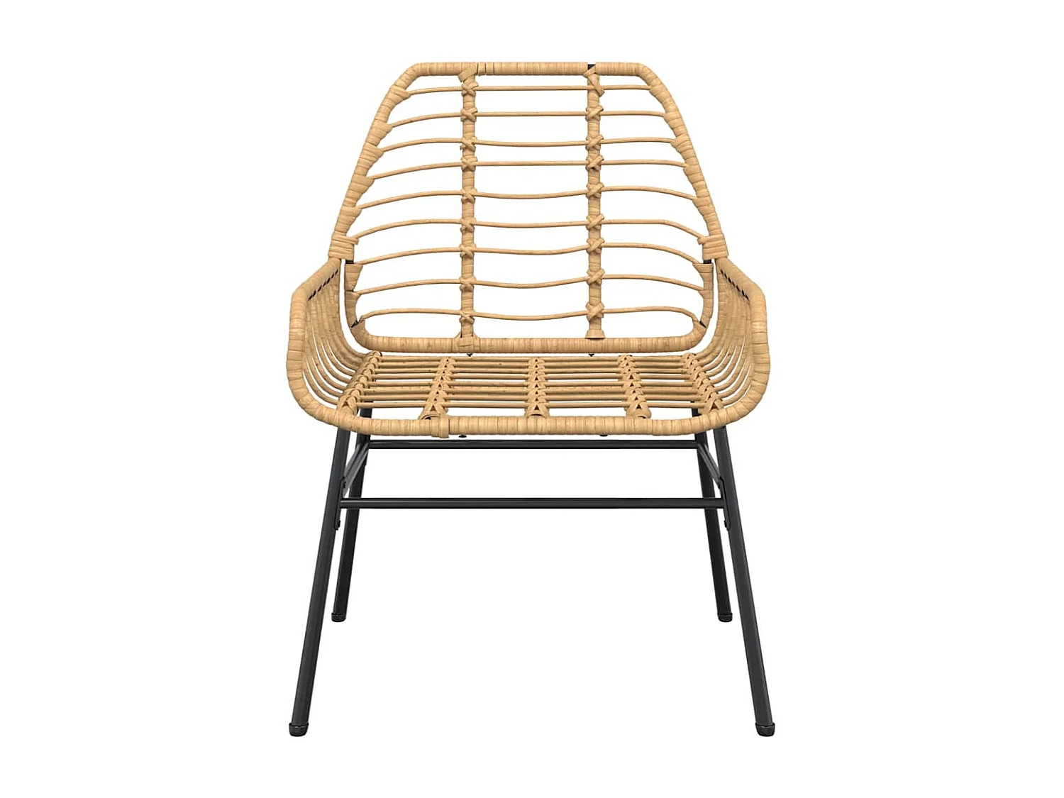 Juego de comedor jardín 5 piezas ratán sintético marrón