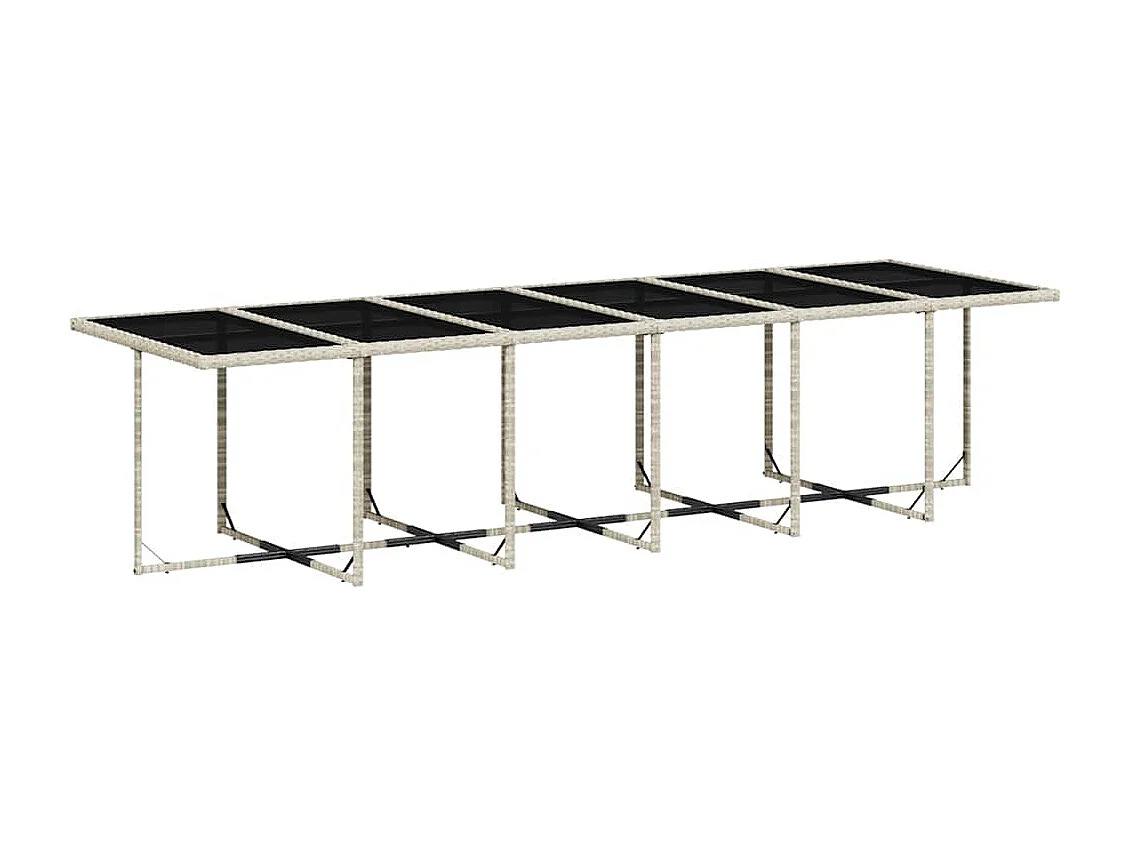 Set comedor de jardín 5 piezas cojines ratán sintético gris claro