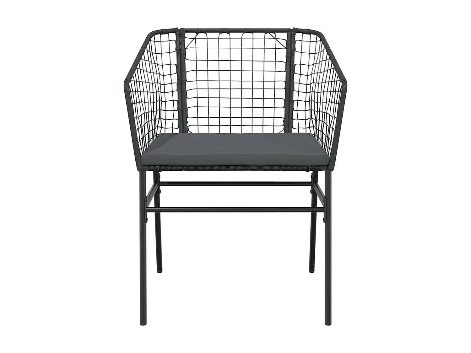 Juego de comedor jardín 5 piezas cojines ratán sintético negro