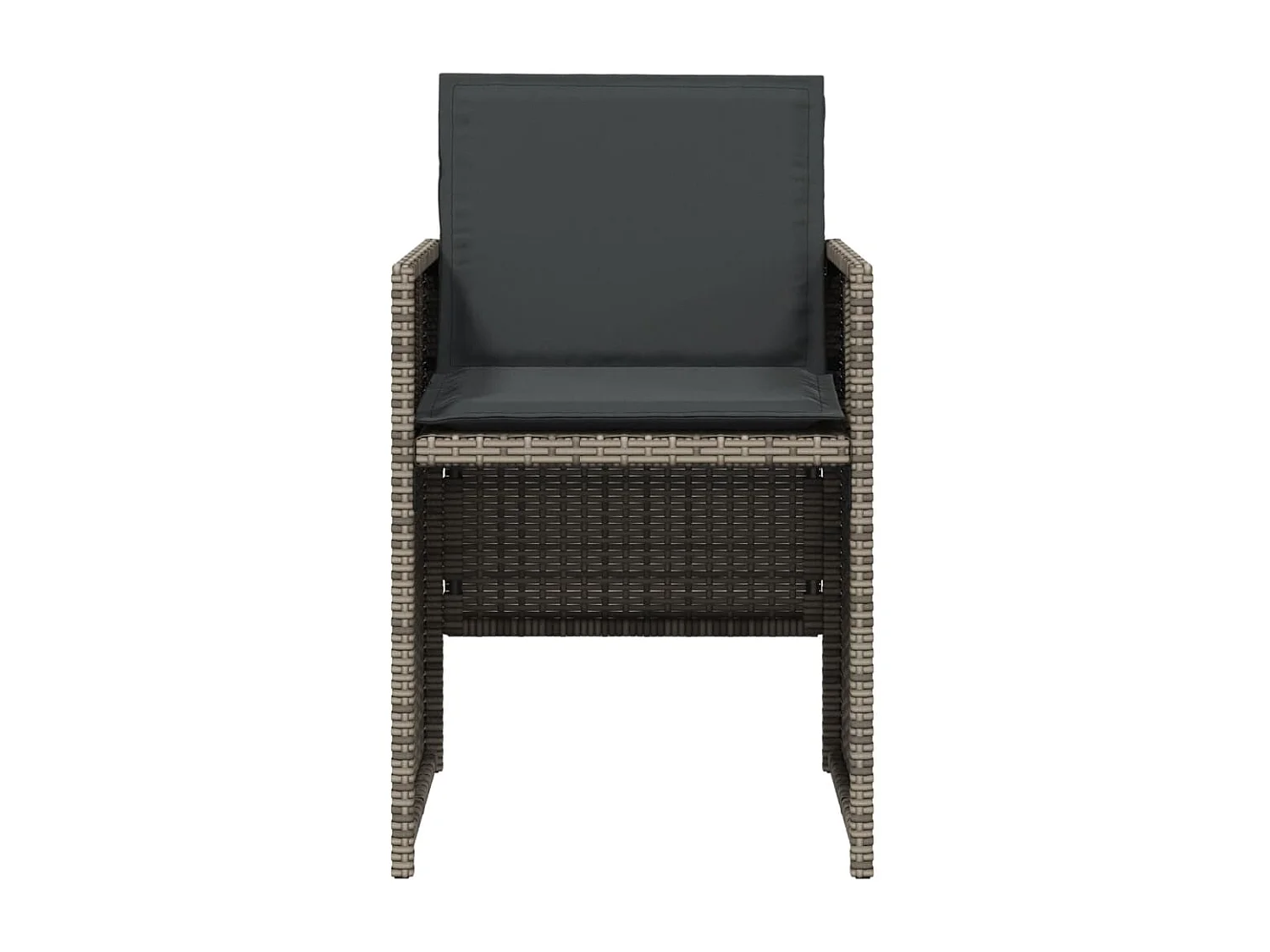 Set comedor de jardín 5 piezas con cojines ratán sintético gris