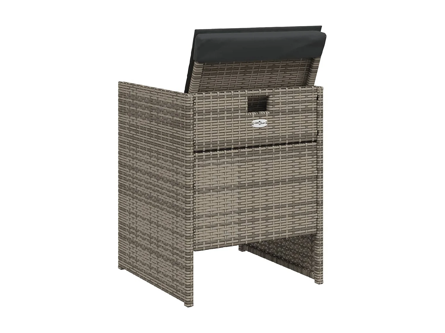 Set comedor de jardín 5 piezas con cojines ratán sintético gris