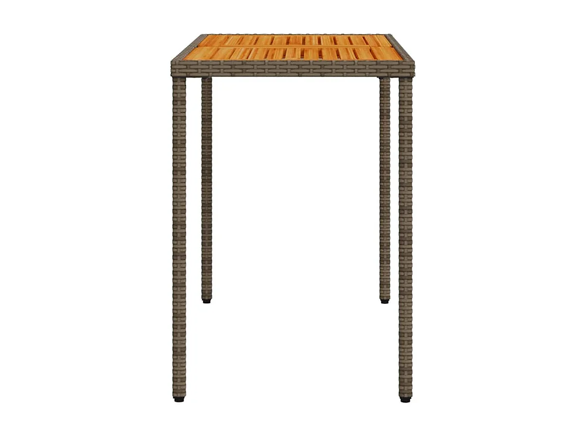 Set comedor de jardín 5 piezas con cojines ratán sintético gris