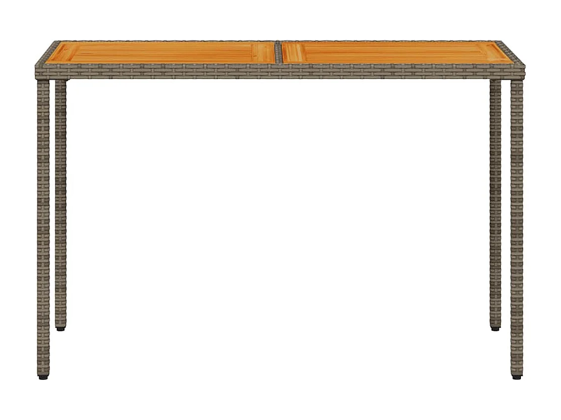 Set comedor de jardín 5 piezas con cojines ratán sintético gris