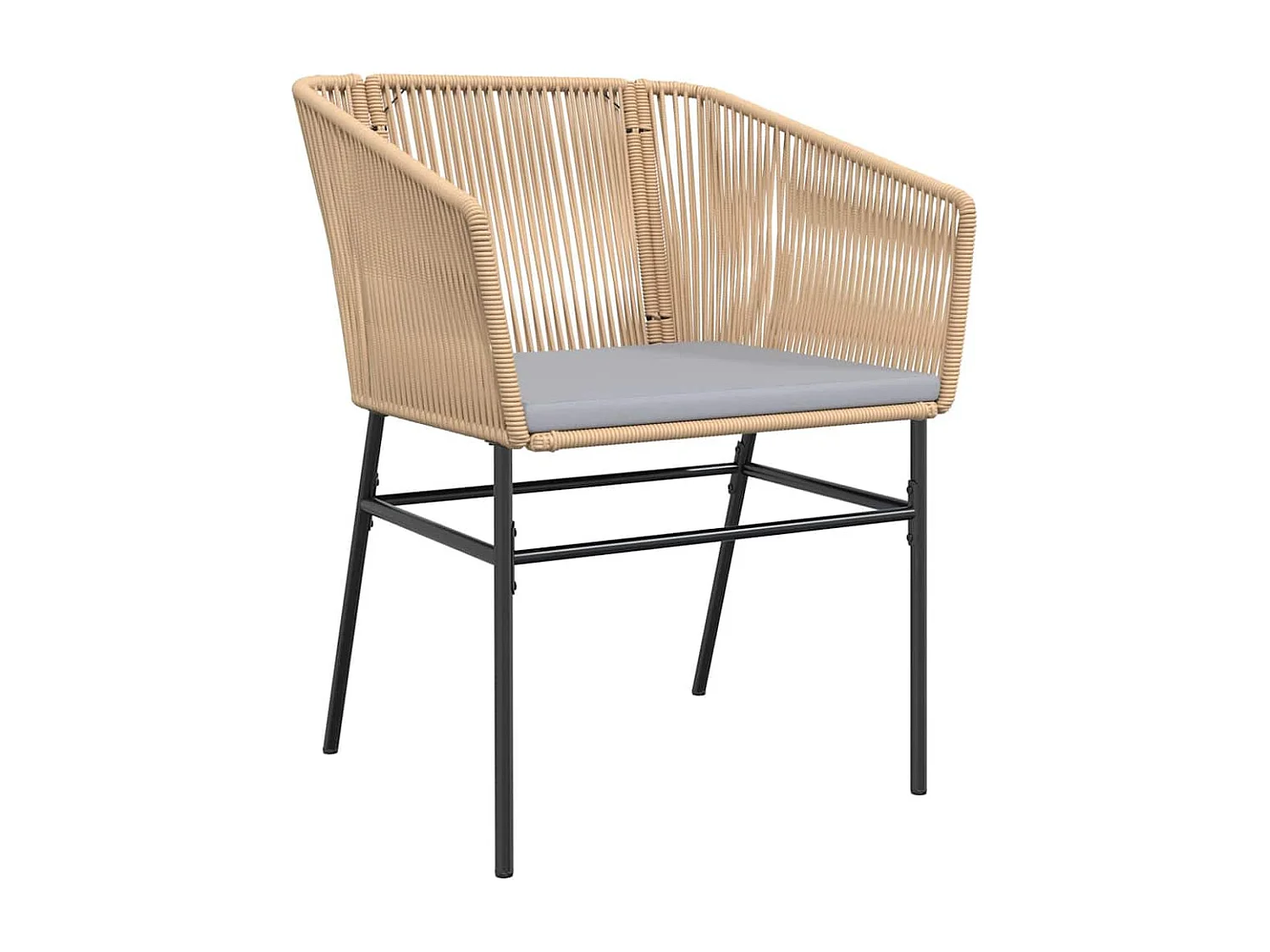 Juego de comedor jardín 5 piezas cojines ratán sintético marrón