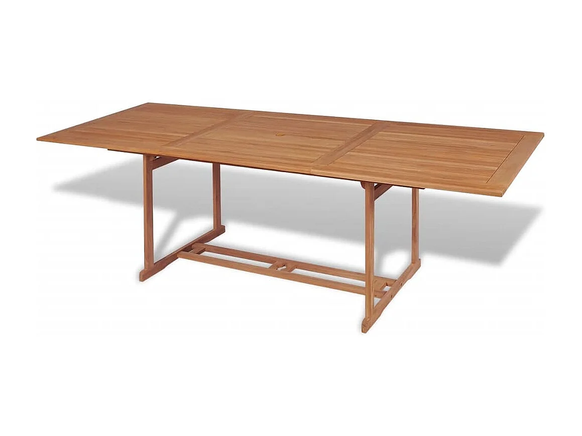 Ensemble à manger d'extérieur 11 pièces et chaises pliables Teck