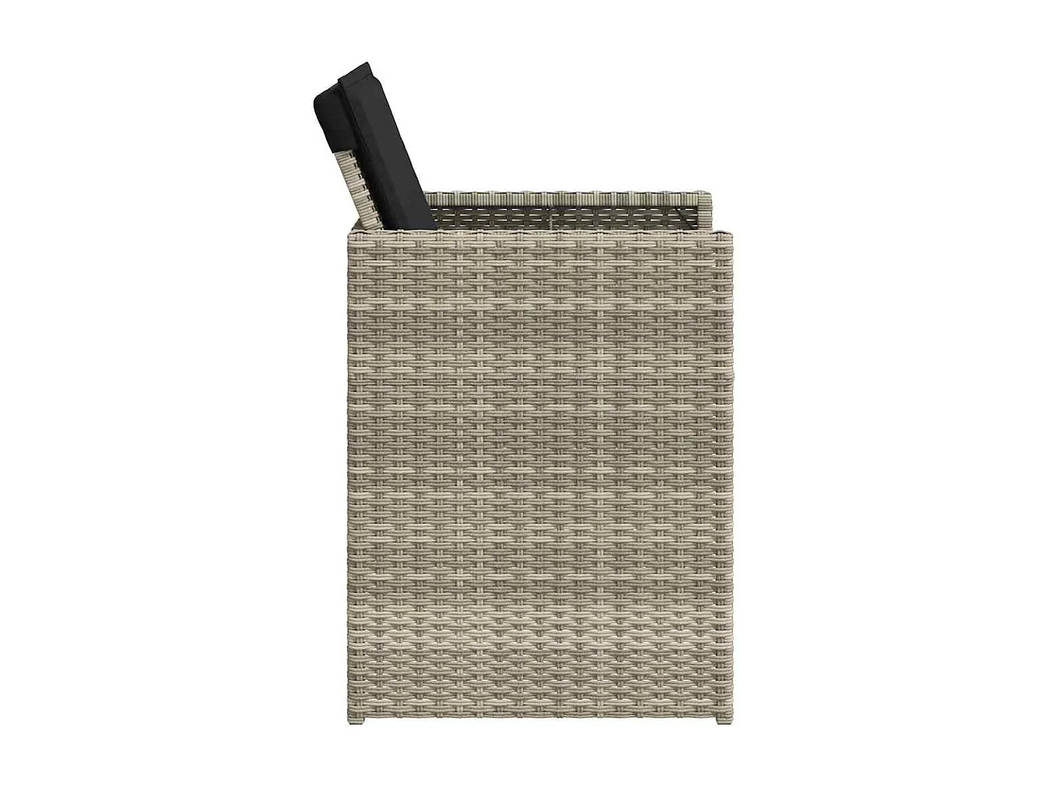 Set comedor de jardín 5 piezas cojines ratán sintético gris claro