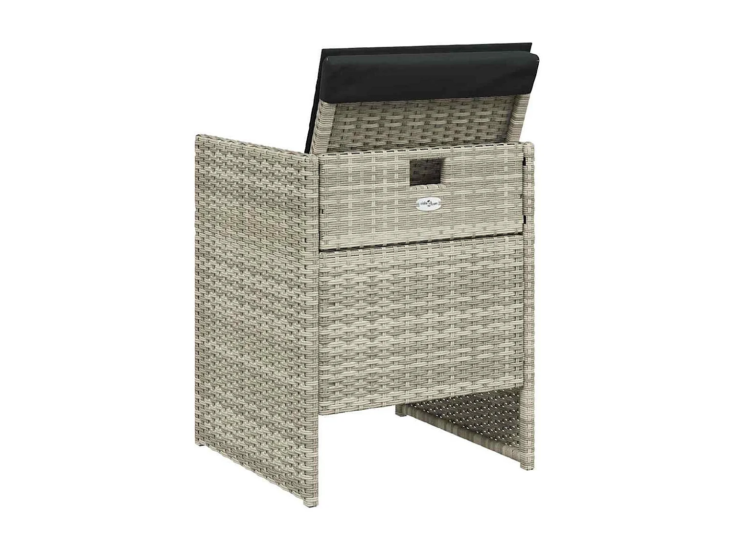 Set comedor de jardín 5 piezas cojines ratán sintético gris claro