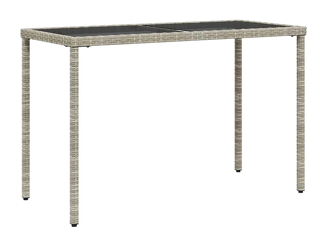 Set comedor de jardín 5 piezas cojines ratán sintético gris claro