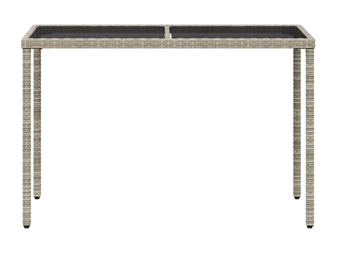 Set comedor de jardín 5 piezas cojines ratán sintético gris claro