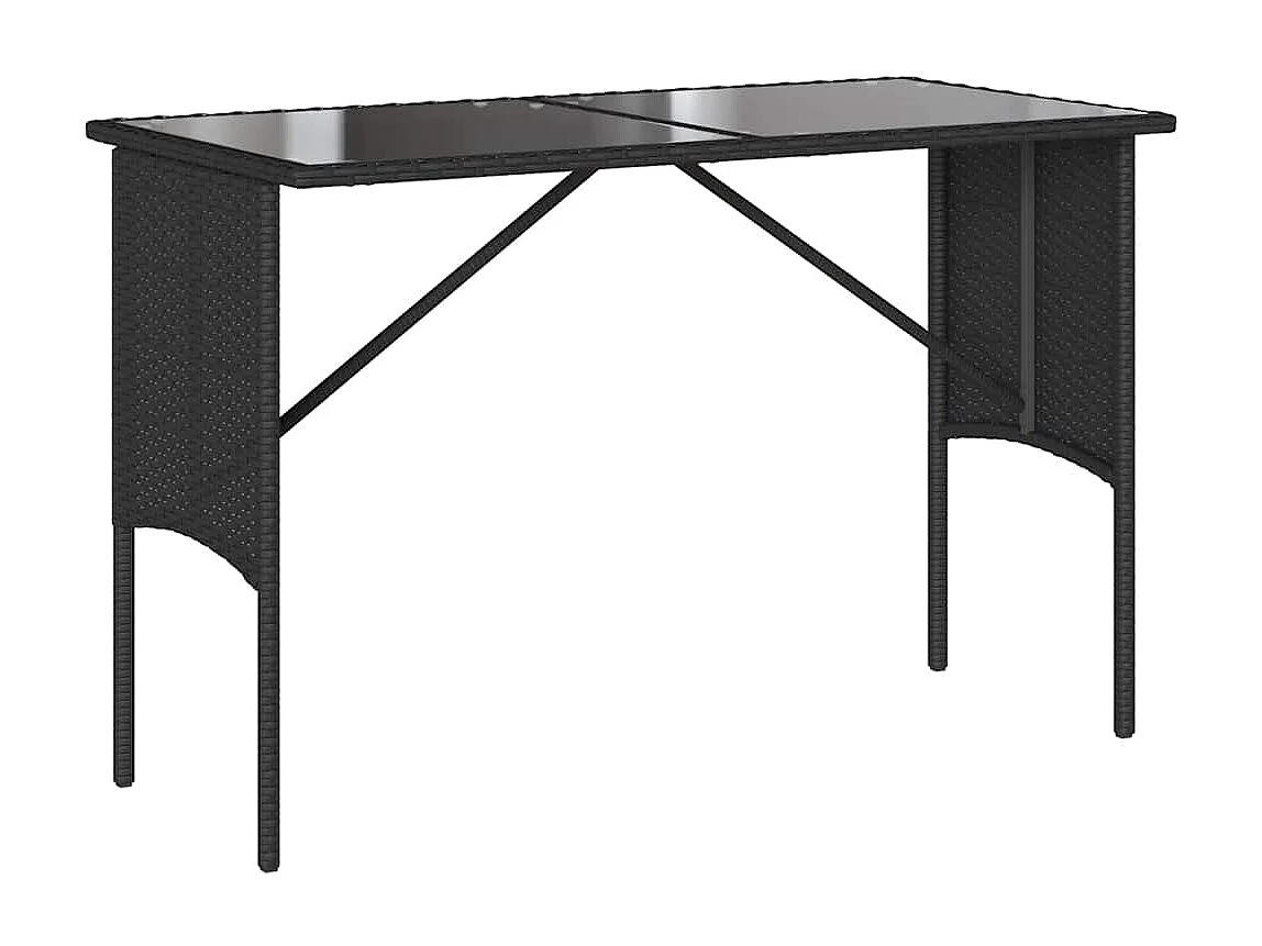 Set comedor de jardín 3 piezas con cojines ratán sintético negro