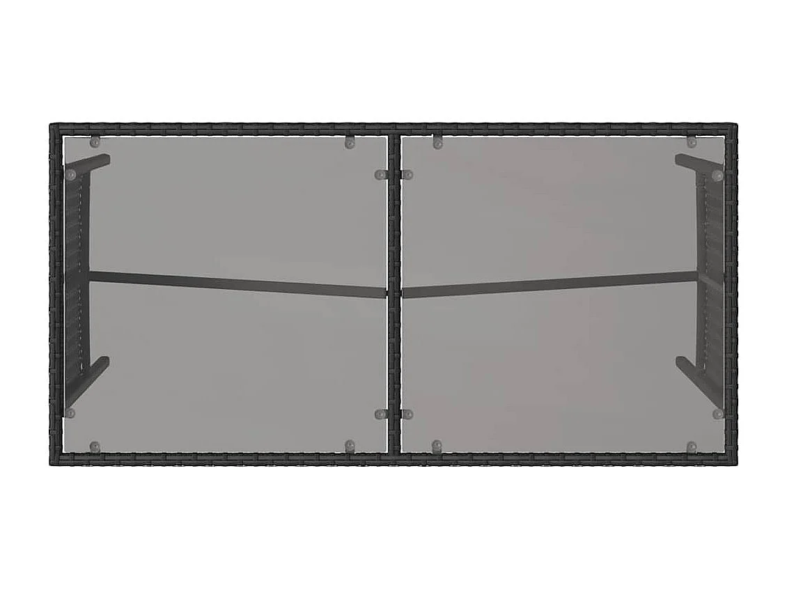 Set comedor de jardín 3 piezas con cojines ratán sintético negro