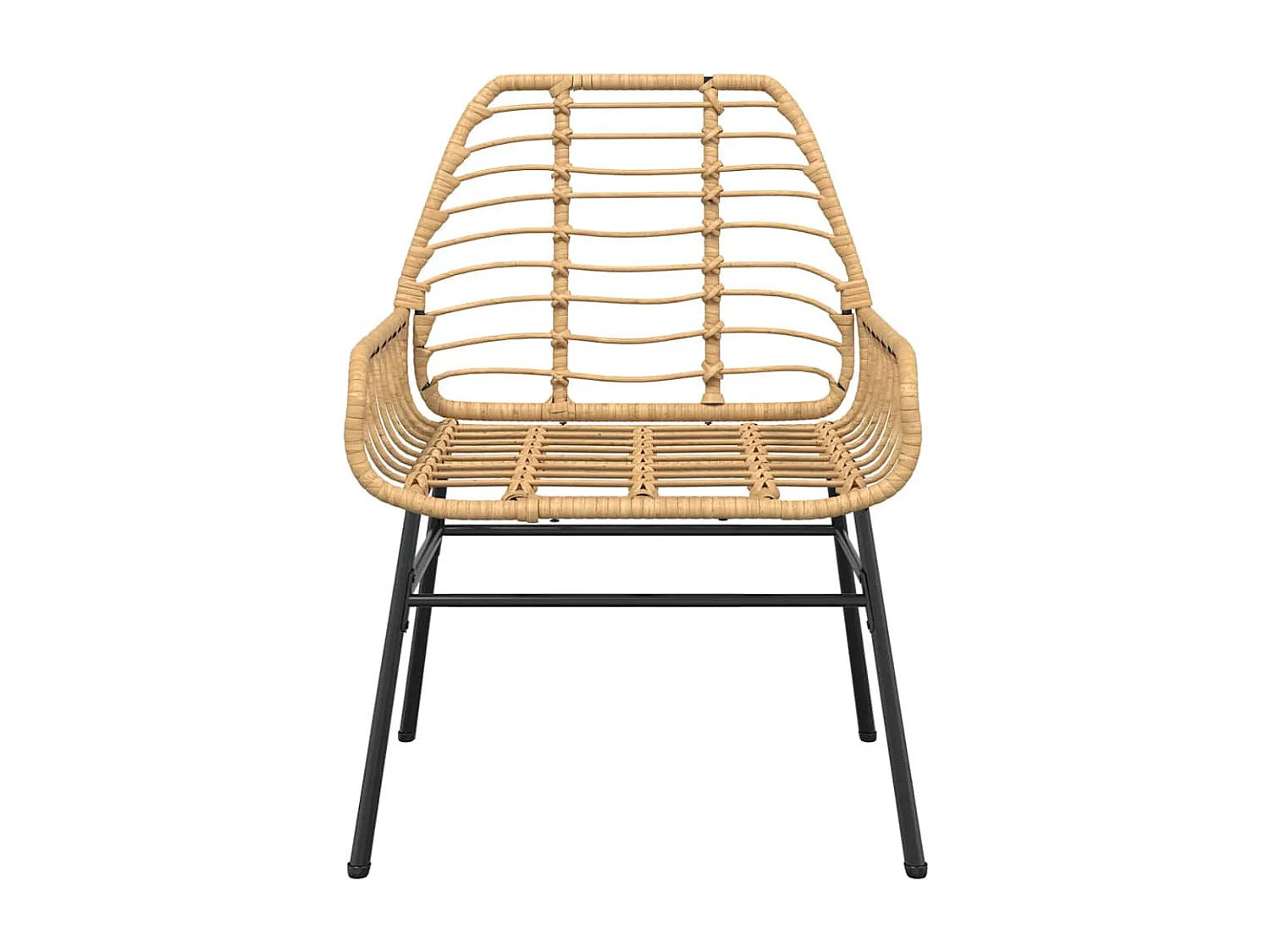 Juego de comedor jardín 5 piezas ratán sintético marrón