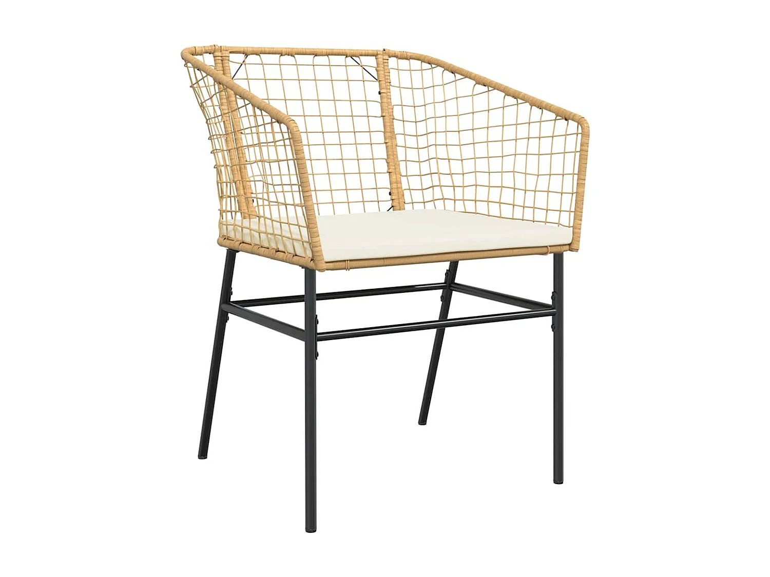 Juego de comedor jardín 3 piezas cojines ratán sintético marrón