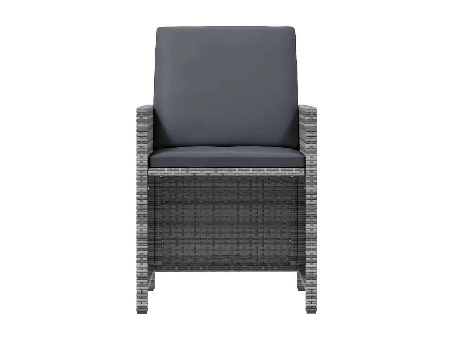 Ensemble à manger de jardin coussins 7pièces Résine tressée Gris