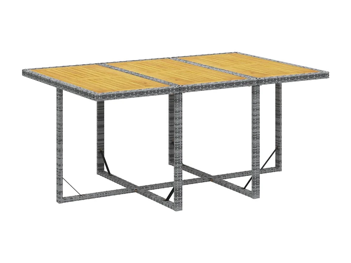 Ensemble à manger de jardin coussins 7pièces Résine tressée Gris