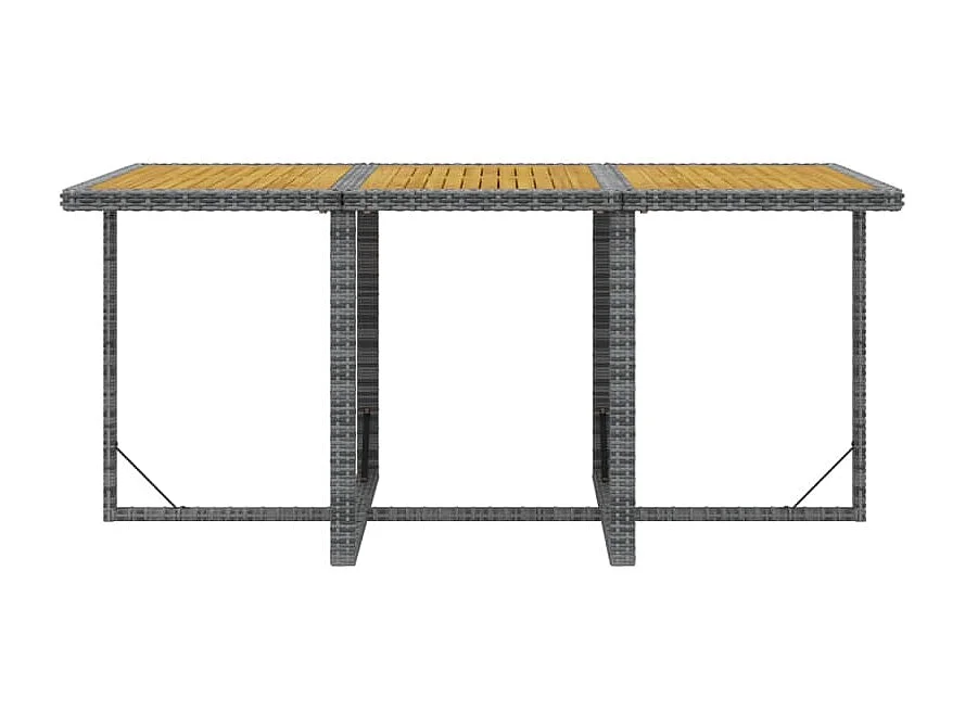 Ensemble à manger de jardin coussins 7pièces Résine tressée Gris