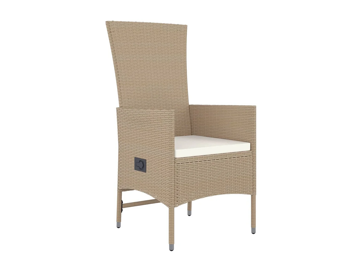 Ensemble à manger de jardin avec coussins 5 pièces Beige poly rotin