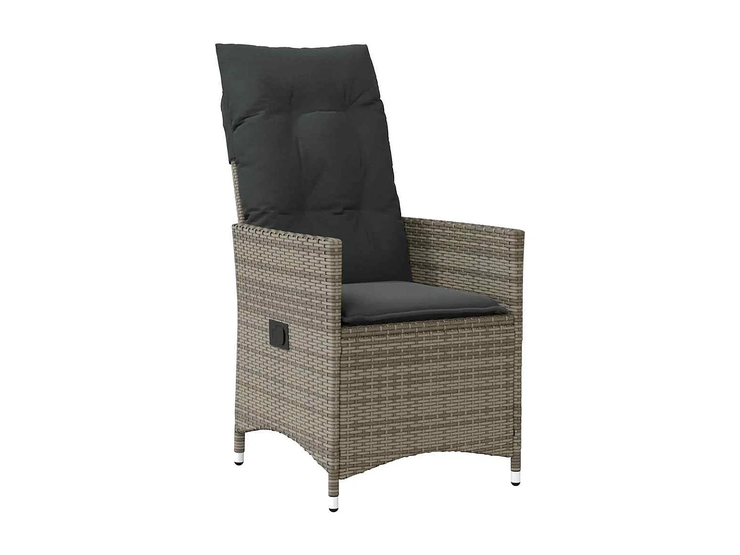 Ensemble à manger de jardin et coussins 7 pièces gris rotin