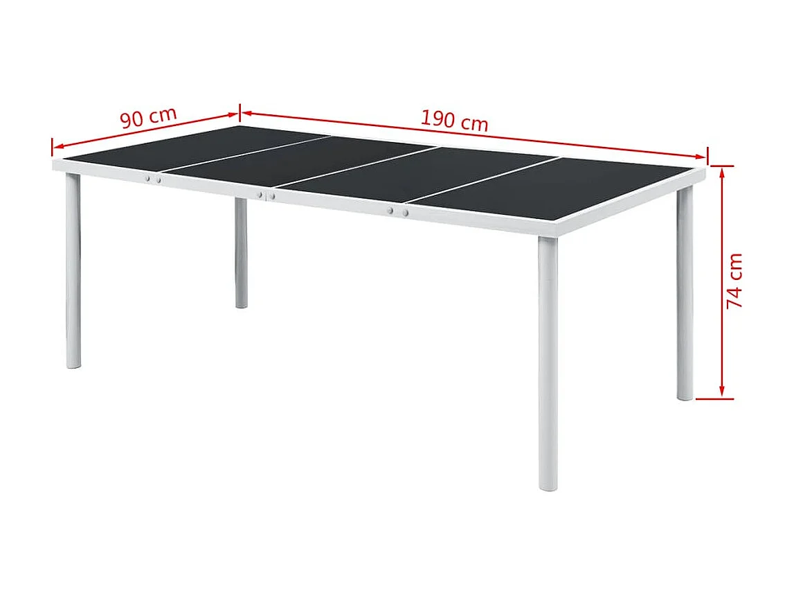 Juego de comedor de jardín 9 piezas de acero negro