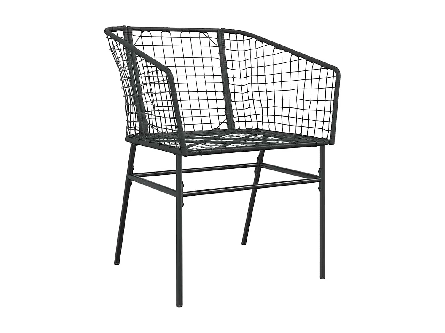 Muebles de jardín 3 piezas ratán sintético vidrio negro