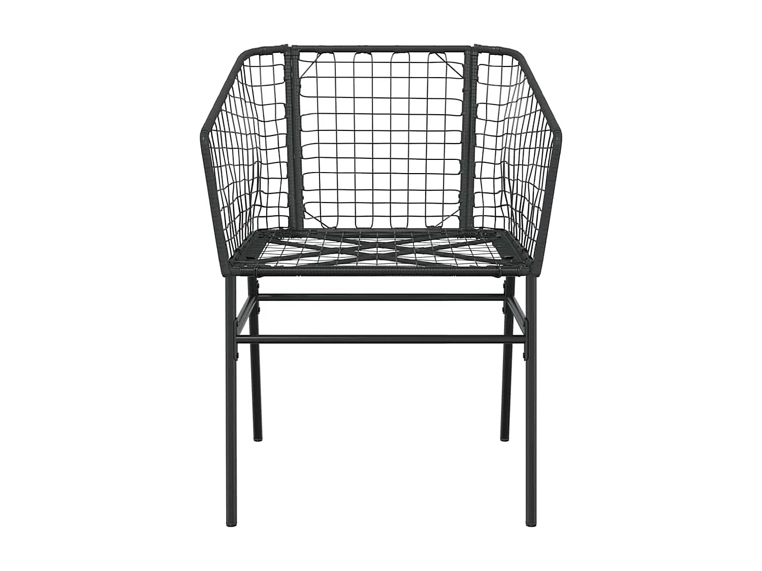 Muebles de jardín 3 piezas ratán sintético vidrio negro