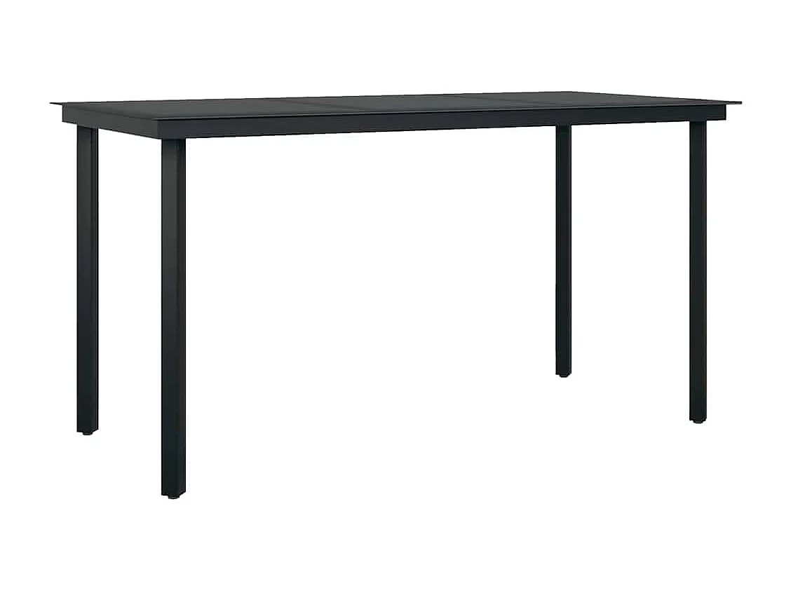 Juego de comedor jardín 5 piezas ratán sintético vidrio negro