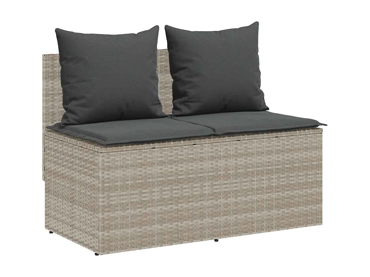 Set comedor de jardín 3 piezas cojines ratán sintético gris claro