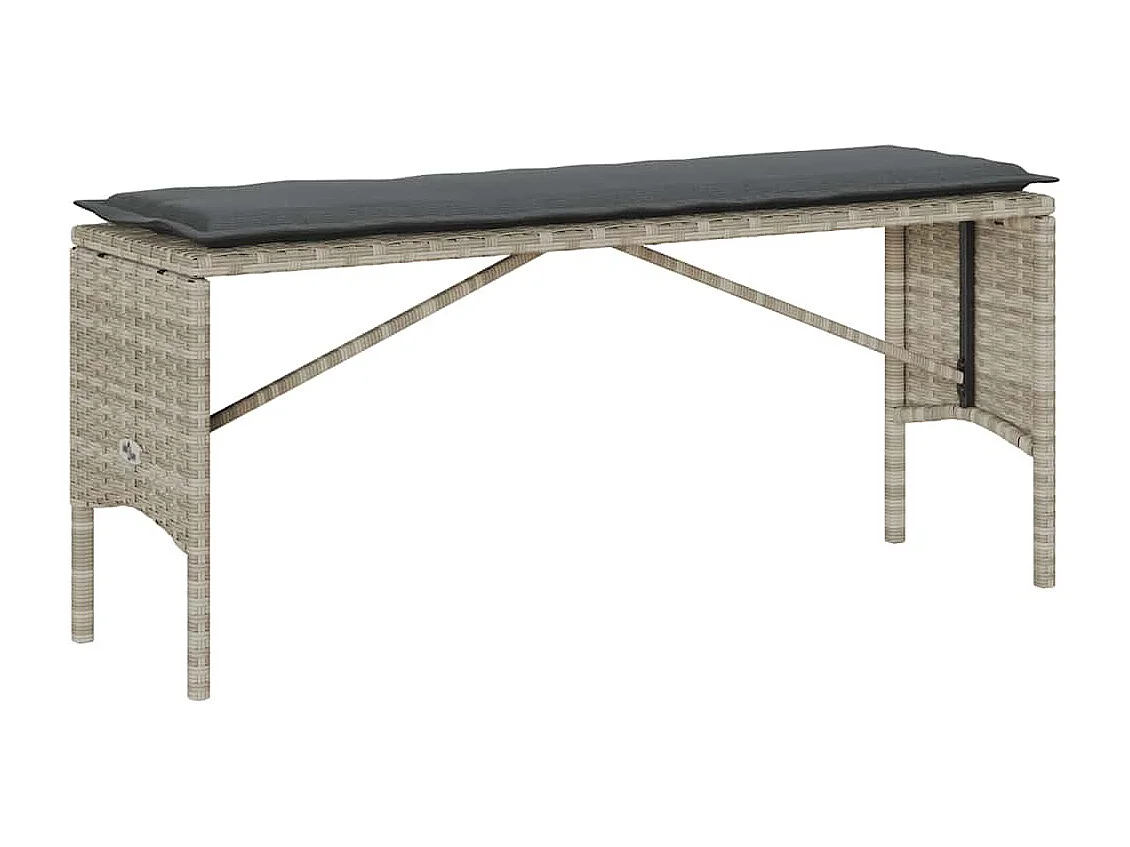 Set comedor de jardín 3 piezas cojines ratán sintético gris claro