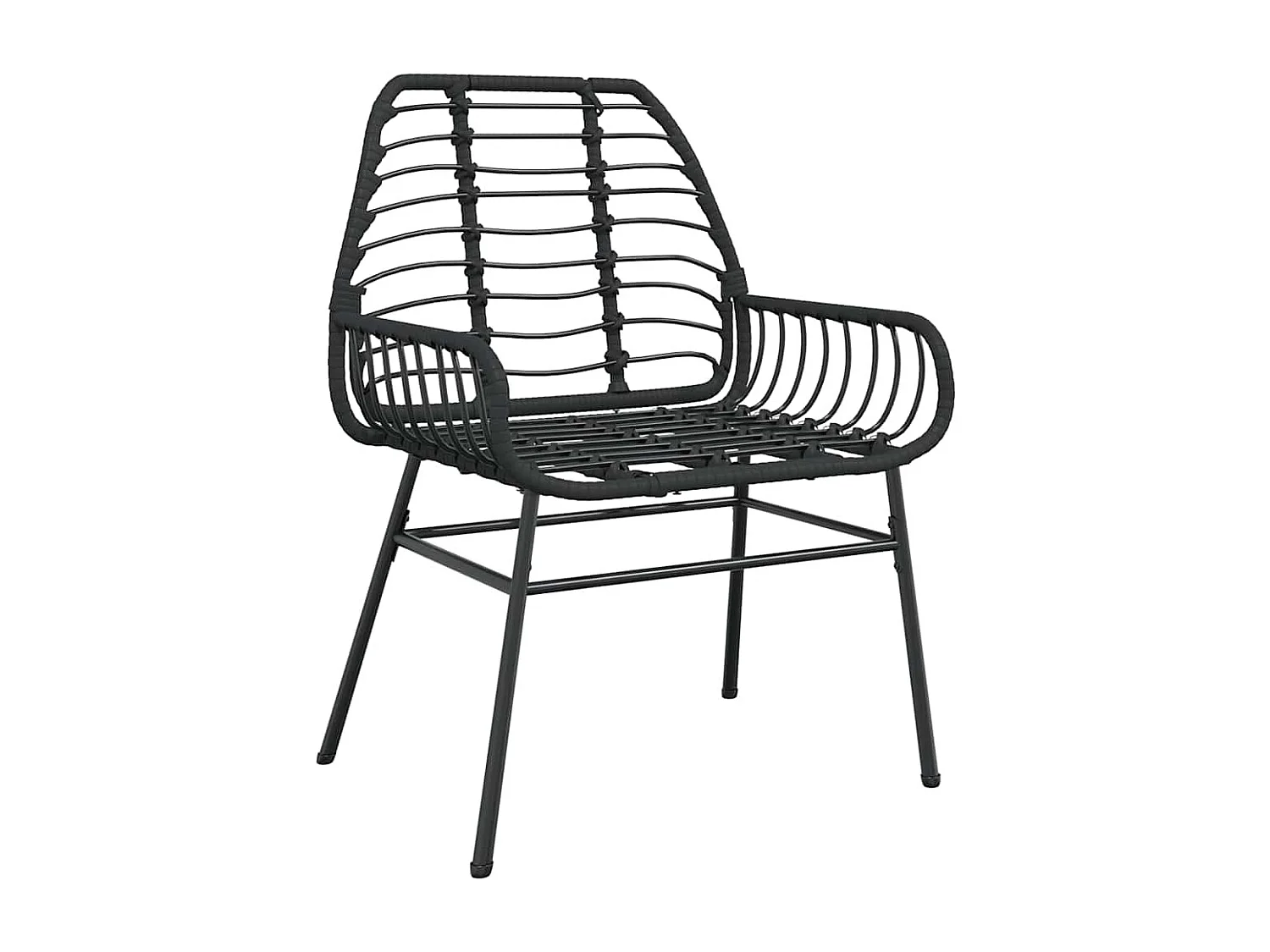 Muebles de jardín 3 piezas ratán sintético vidrio negro