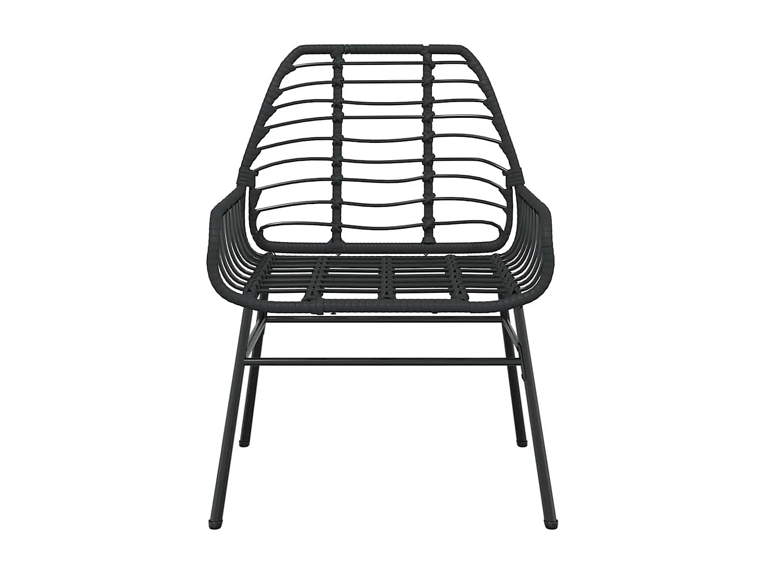 Muebles de jardín 3 piezas ratán sintético vidrio negro