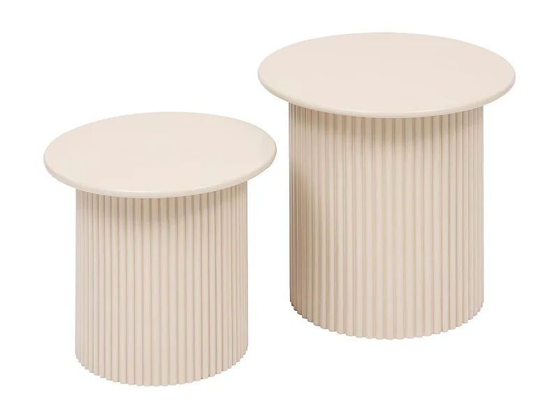 Lot de 2 Tables d'Appoint "Eino" 40cm Beige