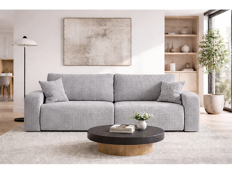 Canapé PIANIOO convertible avec coffre de rangement – Blanc élégant, idéal pour le salon, confort maximal, qualité VINOTTI