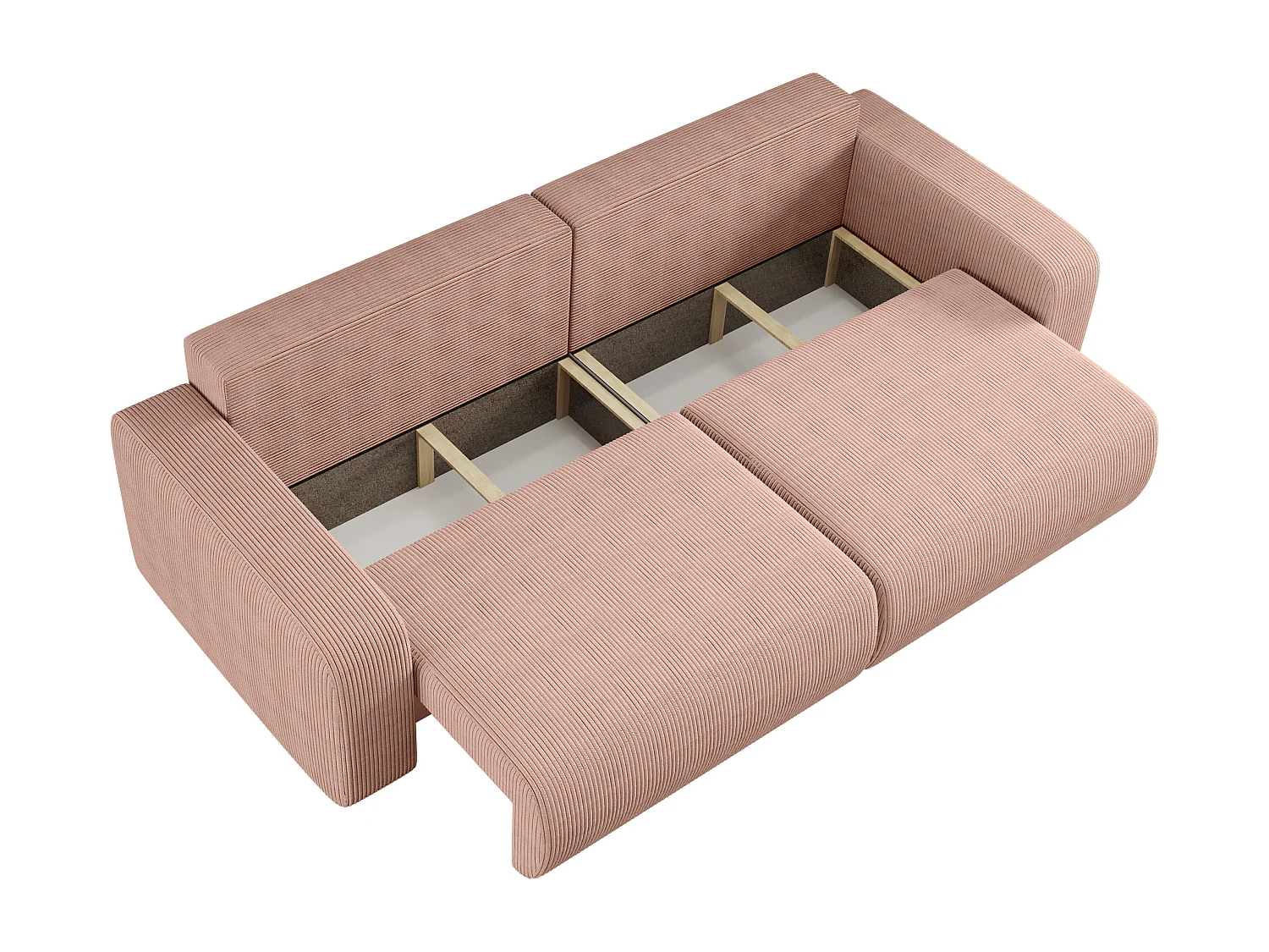 Canapé PIANIOO convertible avec coffre de rangement – Gris clair élégant, idéal pour le salon, confort maximal, qualité VINOTTI