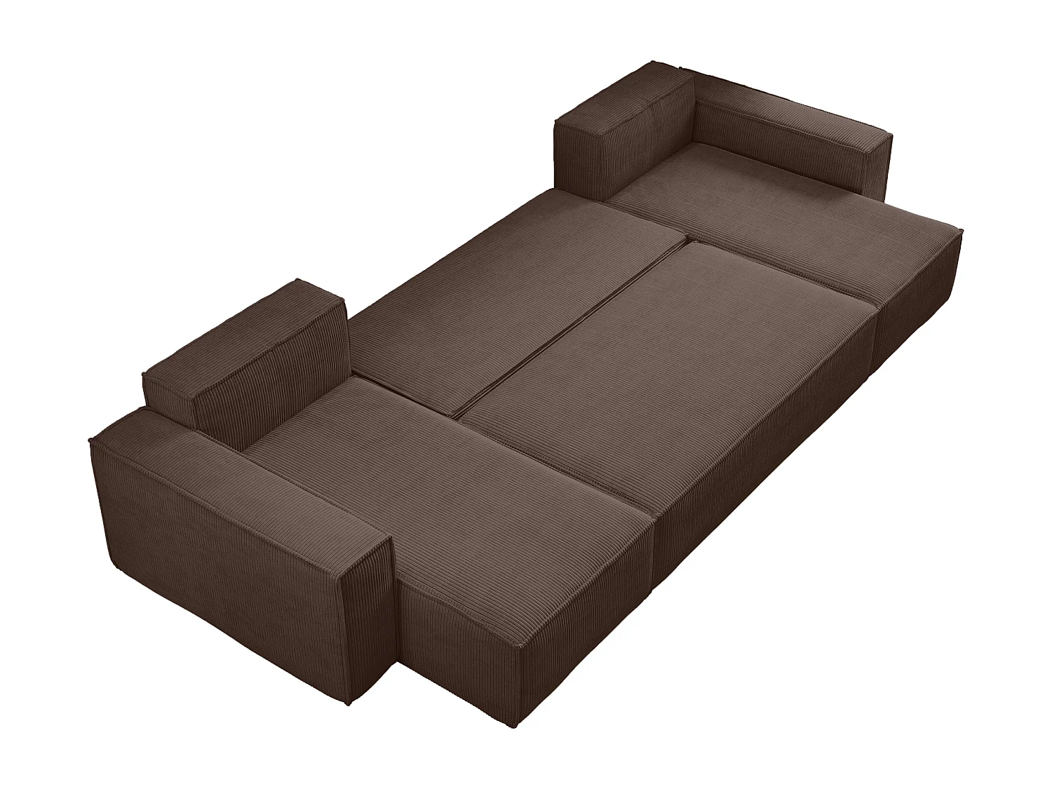 Canapé d’angle en U CARLOS U convertible – Brun chocolat, grand format, fonction couchage, coffre de rangement XXL, angle universel gauche/droite, confort familial