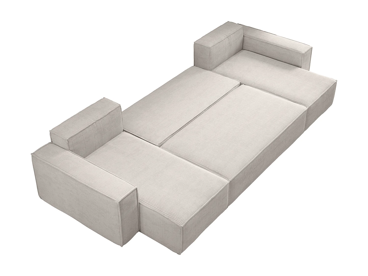 Canapé d’angle en U CARLOS U convertible – Blanc, grand format, fonction couchage, coffre de rangement XXL, angle universel gauche/droite, confort familial